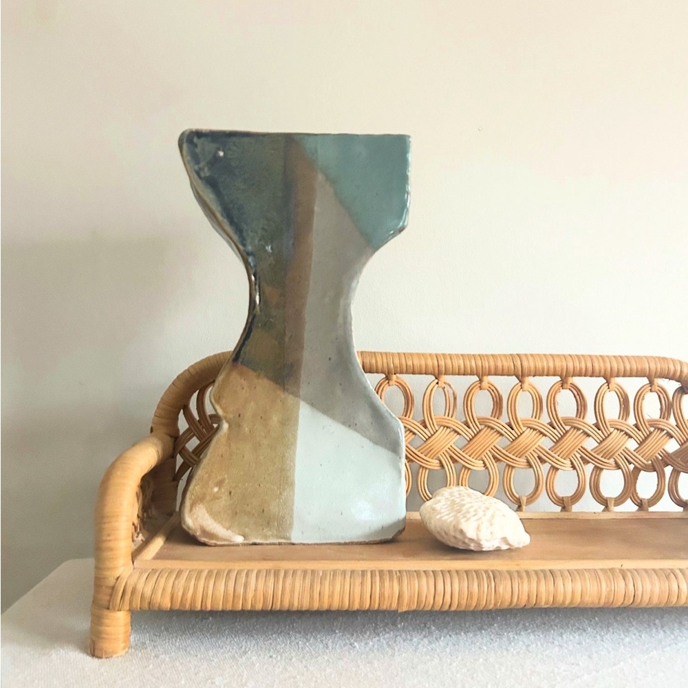 Vintage Abstract Multicolor Ceramic Vase